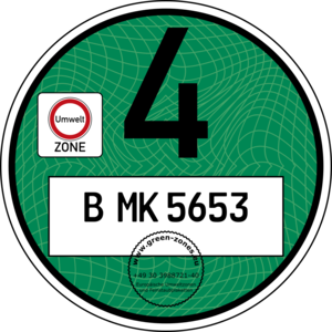 Grüne Plakette B MK 5653 (Guilloche)